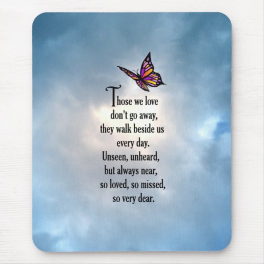 蝶「愛された」詩 マウスパッド (正面)