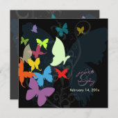 蝶，数々の色 招待状 (正面/裏面)
