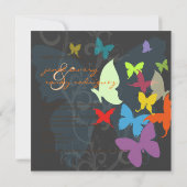 蝶，数々の色 招待状 (裏面)
