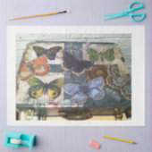 蝶 – 旅行スーツケース 薄葉紙 (クラフト)