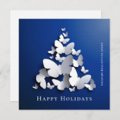 蝶（昆虫）オオカバマダラ、モナーククリスマスグリーティ企業のング シーズンカード (正面/裏面)