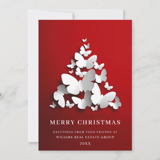 蝶(昆虫)オオカバマダラ、モナーククリスマスグリーティ企業のング シーズンカード (正面)