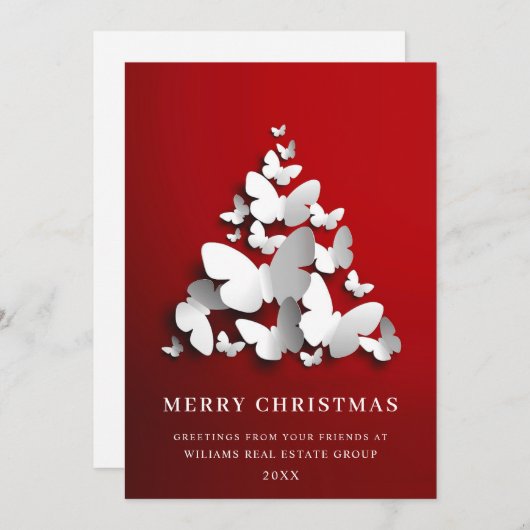 蝶（昆虫）オオカバマダラ、モナーククリスマスグリーティ企業のング シーズンカード (正面/裏面)