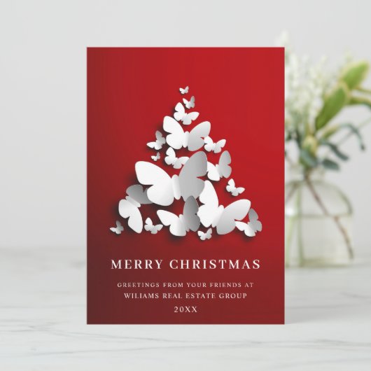 蝶(昆虫)オオカバマダラ、モナーククリスマスグリーティ企業のング シーズンカード (スタンド正面)