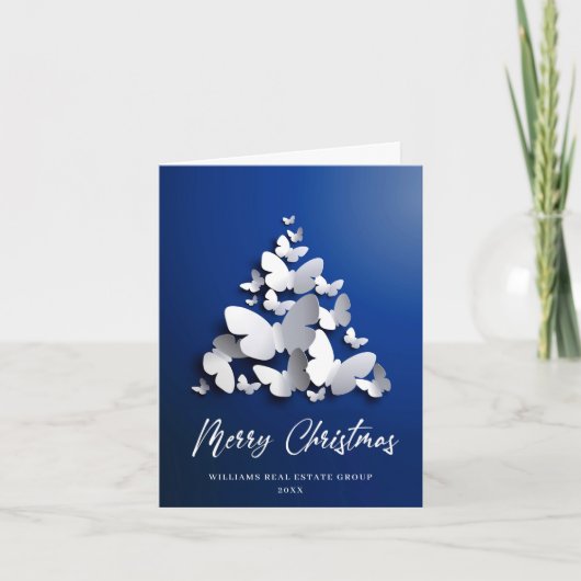 蝶(昆虫)オオカバマダラ、モナーククリスマスグリーティ企業のング シーズンカード (正面)