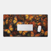 蝶、（昆虫）オオカバマダラ、モナーク、野花 デスクマット (キーボード&マウス)