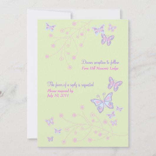 蝶（春）招待状 招待状 (裏面)