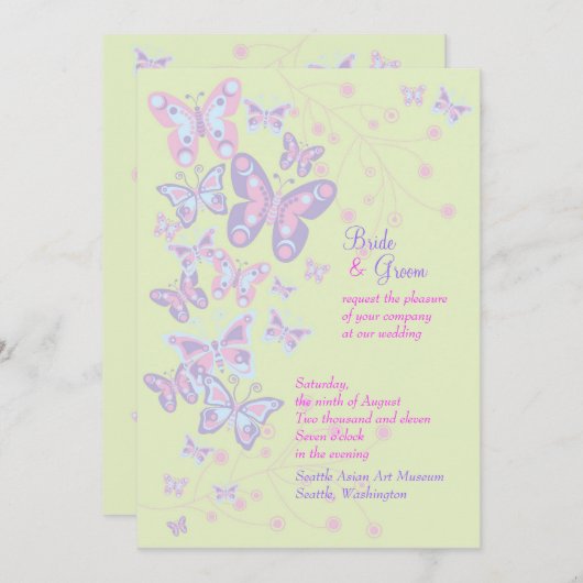 蝶（春）招待状 招待状 (正面/裏面)