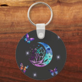 蝶、月、結晶 キーホルダー (正面)