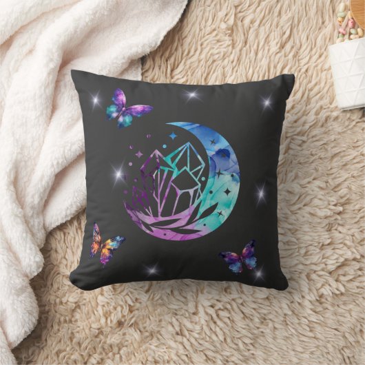 蝶、月、結晶 クッション (ブランケット)