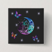 蝶、月、結晶 缶バッジ (正面)