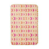 蝶，柔らかいオレンジ，コーラルピンク，金ゴールド バスマット (正面縦)