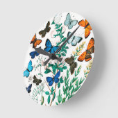 蝶、毛虫William Forsell Kirby ラウンド壁時計 (傾斜)