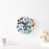 蝶、毛虫William Forsell Kirby ラウンド壁時計 (ホーム)