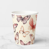 蝶 水彩 誕生日 ウェディング ベビーシャワー 紙コップ (裏面)