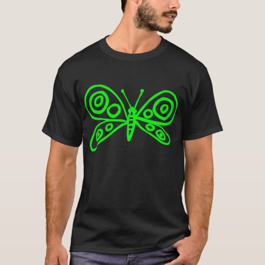 蝶 – 緑 Tシャツ (正面)