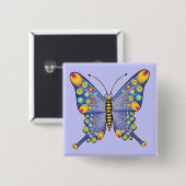 蝶 缶バッジ (正面&裏面)