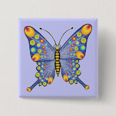 蝶 缶バッジ (正面)