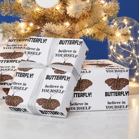 蝶 自分を信じて 蝶 ラッピングペーパー (クリスマス)