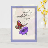 蝶、花、手術後 カード (黄色い花)