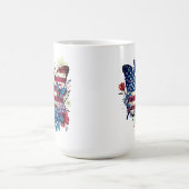 蝶，花，独立記念日 コーヒーマグカップ (中央)