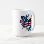 蝶，花，独立記念日 コーヒーマグカップ (正面右)