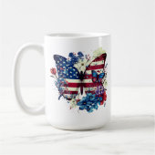 蝶，花，独立記念日 コーヒーマグカップ (左)
