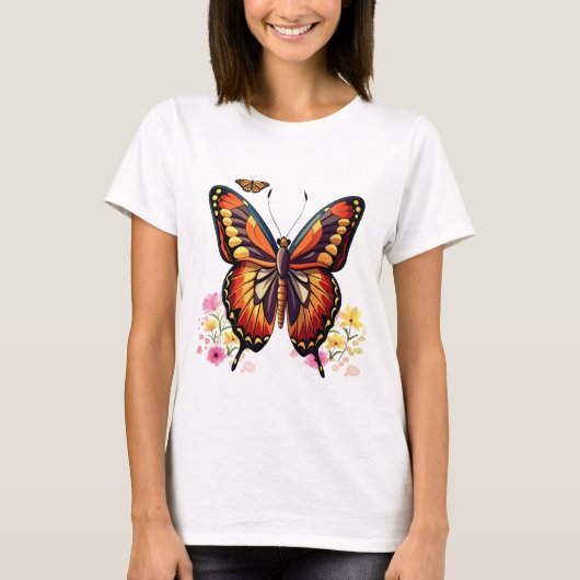 蝶、花 Tシャツ (正面)