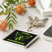 蝶/認識度...ライム病キーチェーン キーホルダー (側面)
