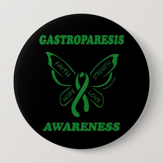 蝶/認識度...胃麻痺 缶バッジ (正面)
