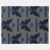 蝶/認識度...関節リウマチ フリースブランケット (正面(横))