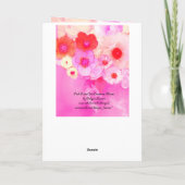 蝶、赤いピンクのバラとアネモネの花 カード (裏面)