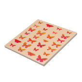 蝶、金ゴールド、コーラルピンク、ソフトオレンジ タイル (側面)