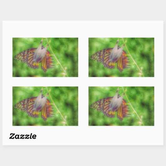 蝶 長方形シール (シート)