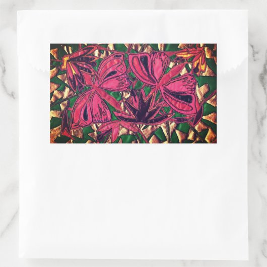 蝶 長方形シール (バッグ)