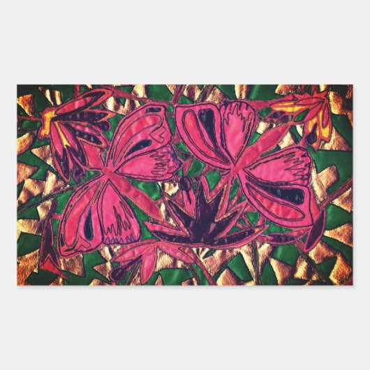 蝶 長方形シール (正面)