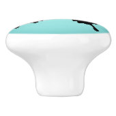 蝶-青緑および黒 セラミックノブ (側面)