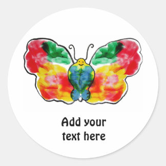 蝶 – 風景テンプレートデザイン ラウンドシール