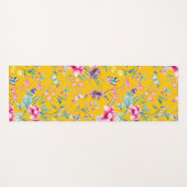 蝶、鳥の花は黄色 ヨガマット (正面(横))