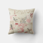 蝶、鳥、花および音楽 クッション (裏面)