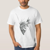 蝶 黒 白 抽象的 トライバル タトゥー アート Tシャツ (正面)