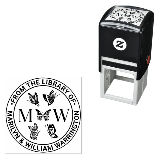 蝶#4カップルの結婚図書名 セルフインキングスタンプ (インサイチュ)