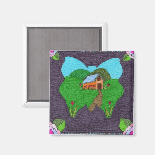 蝶 – -A視覚 マグネット (正面/裏面)