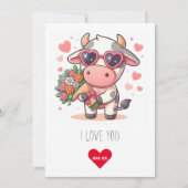 蝶 | I Love You Happy Cow Valentine's Day シーズンカード (正面)