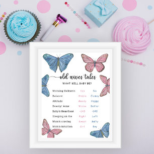 蝶 – Old Wires Tales Gender Reveal Board ポスター