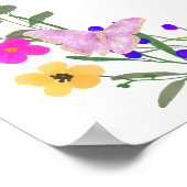 蝶boho明るいワイルドフラワーズブライダルへようこそ ポスター (角)