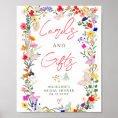 蝶boho明るい野生の下のブライダル記号 ポスター (正面)