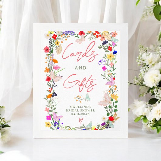 蝶boho明るい野生の下のブライダル記号 ポスター