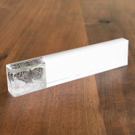 蝶Clourの灰色のイメージ-机用ネームプレート デスクネームプレート