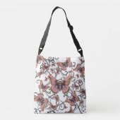 蝶Crossbodyのピンクのバッグ(Mediu)の飛行 クロスボディバッグ (裏面)